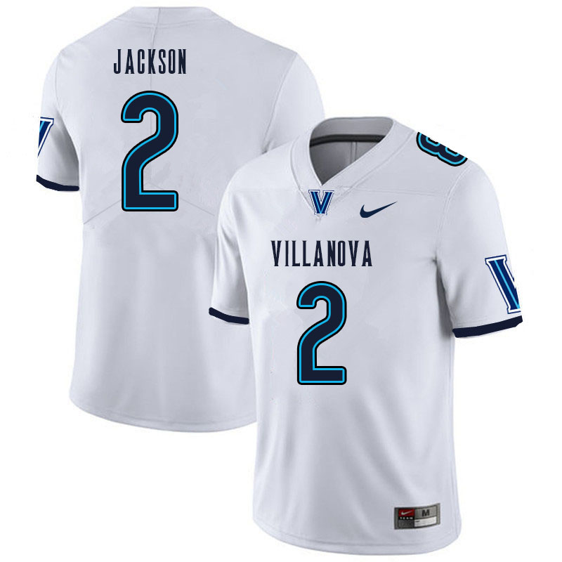 Men #2 Jalen Jackson Villanova Wildcats College Football Jerseys Sale-White